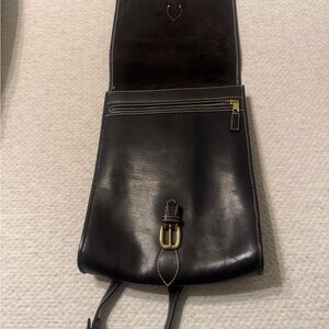 Tweeds Black Leather Messenger Bag